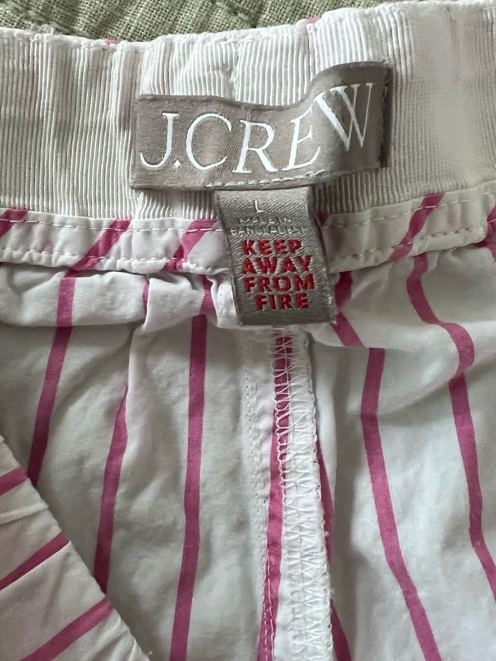 J. Crew White Pajama Set with Pink Stripes - Picture 8 of 10